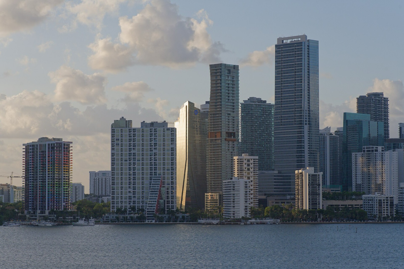 The Miami skyline across the water